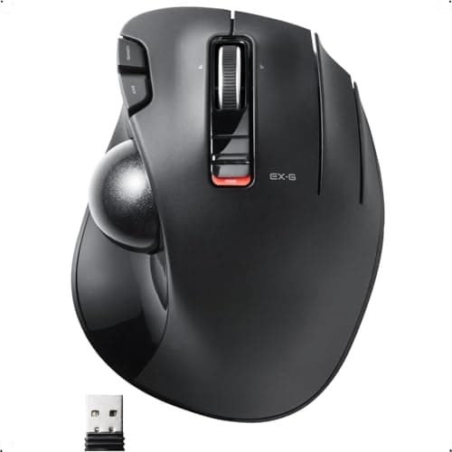 ELECOM EX-G Trackball Mouse, Thumb, 2.4GHz Wireless