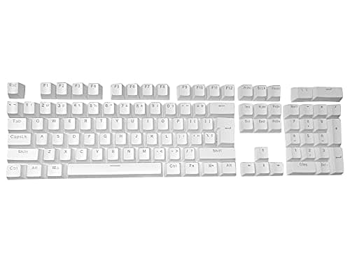 Feicuan Universal 104 Keyset Keycap ABS Colorful Backlit Replacement Key Cap Cover for Mechanical Keyboard -White