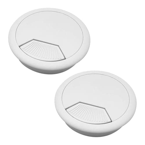 ALLY-MAGIC Desk Grommets, Desk Plastic Grommet for Home & Office, 2PCS Round Cord Cable Hole Cover, Computer Desks Cable Grommets, 60mm(2.36 inches) Y9DNZXKG(White)