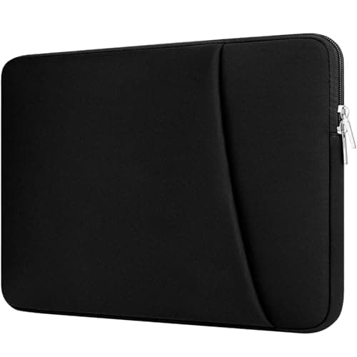 HEDUGO Laptop Sleeve Case with Zipper Accessory Pocket Compatible with 15.6 inches HP Dell Asus Lenovo Padded Computer Pouch Cover Shockproof Protective for 15.6” Laptop/Chromebook/Tablet,Black