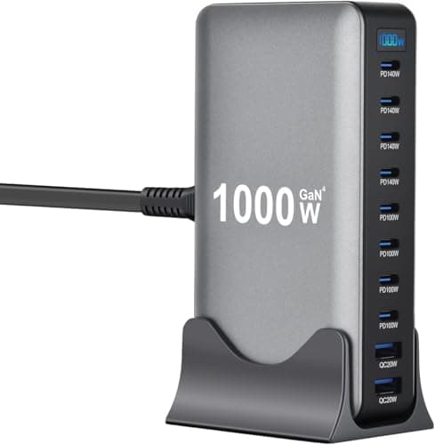 1000W 10-port USB C Gan Charger Station with 140W GaN Fast Charging