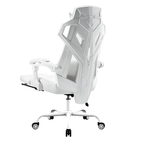 GTPLAYER Mesh Gaming Chair with Footrest 3D Stereoscopic Frame Support Ergonomic Fabric CoverReclining Computer Office Desk Chair Height Adjustable