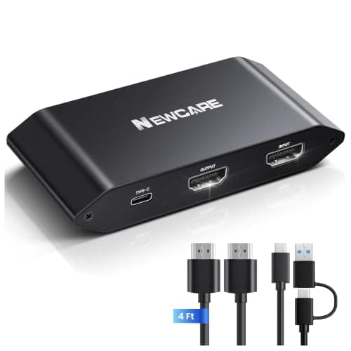 HDMI Capture Card 4K60 HDR Pass Through, 1080P 60FPS Video Capture Device with USB 3.0 & USB-C, Low Latency Game Recorder for PS5 PS4 Xbox Series X/S Nintendo Switch PC Mac OBS Streaming