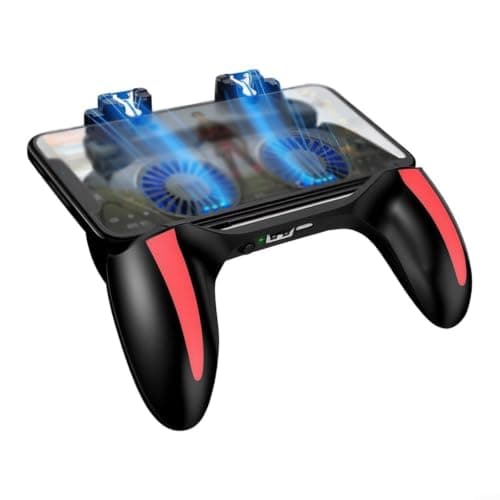 Risveglio Game Controller with for Dual-Fan Cooling, 2500mAh Power Bank, Metal Triggers & Phones 4.7-6.5"", for PUBG Mobile, Black