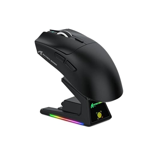 ATTACK SHARK X1 Gaming Mouse with Touchpad RGB Charging Dock, PixArt PAW3395PRO Gaming Sensor, BT/2.4G Wireless/Wired Gaming Mouse, 40000 DPI, 53g Superlight Gamer Mice for Win11/Xbox/PS/Mac (Black)