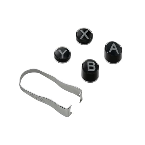 GuliKit A/B/X/Y Buttons Replacement Kit for Gulikit Controllers, Switch-Style Layout Swappable Keycaps with Tweezer,Not for Elves/ Elves2/ Elves 2 Pro,Black(NS62-Black)