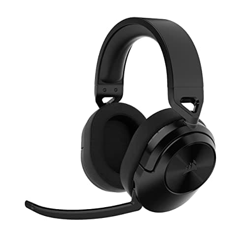 Corsair HS55 WIRELESS CORE Gaming Headset - Low-Latency 2.4Ghz Wireless, Up to 50ft Bluetooth Range, Lightweight Construction, Tempest 3D AudioTech support on PS5, Omni-Directional Microphone - Black
