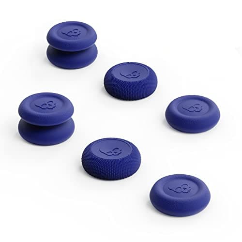 Skull & Co. Skin, CQC and FPS Thumb Grip Set Joystick Cap Analog Stick Cap for Nintendo Switch Pro Controller & PS5 / PS4 / Slim/Pro Controller - Neon Blue, 3Pairs(6pcs)