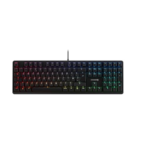 CHERRY G80-3000N RGB, Mechanical Gaming Keyboard with RGB Lighting, UK Layout (QWERTY), Wired, Original MX SILENT RED Switches, Black