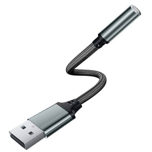 Aux to USB to 3.5mm Jack Audio Adapter, 3.5mm to usb External Sound Card