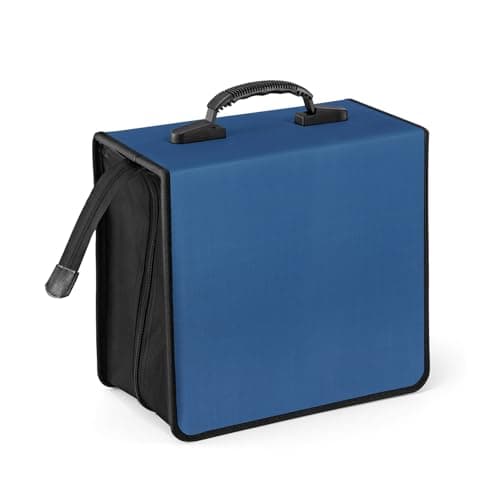 Trintion CD Case Disc Carry Case 400 Disc Capacity Portable Holder Protector CD Binder Wallet Bag Large with Zipper Closure Oxford DVD Handbag Storage (Blue)
