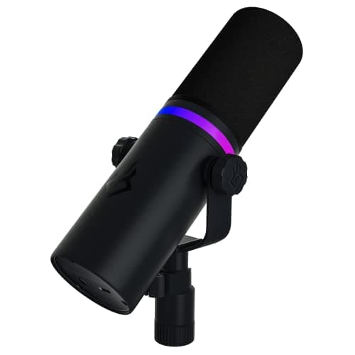 BEACN Dark Dynamic USB Microphone for PC | Professional Podcast, Gaming & Streaming Mic | Studio-Quality Desk Mic for YouTube, Twitch & Recording | Studio-Quality USB-C Mic for YouTube, Twitch, Gaming, Streaming & Recording. RGB Lighting, DSP control, Headphone Monitor.