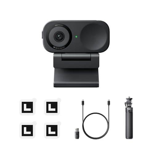 Insta360 Link 2C Tripod Bundle Graphite Black - 4K Webcam for PC/Mac, 1/2" Sensor, Auto Framing, HDR, AI Noise-Canceling Mic, Gesture Control for Streaming, Video Calls, Works with Zoom, Teams & More