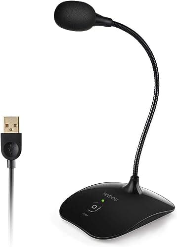 TKGOU USB PC Microphone, Ture Plug & Play Home Studio USB Computer Microphone With mute button, Compatible with PC, laptop, Mac, ps4 - ideal for Youtube,Skype,Gaming, Podcast(1.5m /5ft)