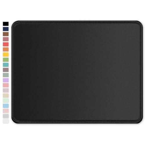 ITNRSIIET Mouse Pad with Stitched Edge, Premium-Textured Square Mouse Mat,Washable Mousepads with Lycra Cloth, Non-Slip Rubber Base Mousepad for Laptop, Computer, PC, 260x210x3mm Black