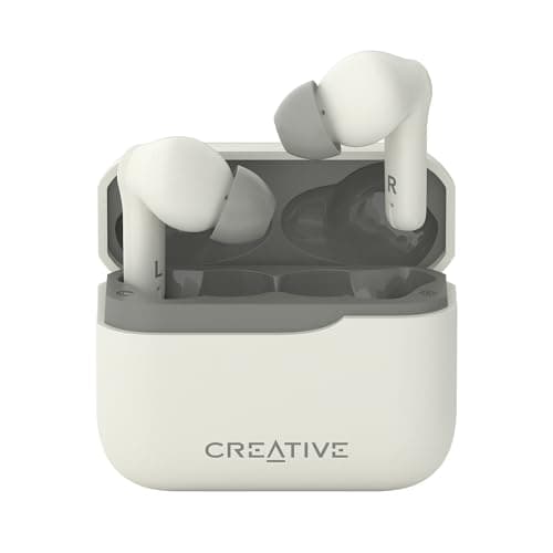 CREATIVE Zen Air Plus Lightweight True Wireless In-ears with Bluetooth LE Audio, Hybrid Active Noise Cancellation, Ambient Mode, Up to 32 Hours Total Playtime, 6 Mics with ENC Technology (Cream)