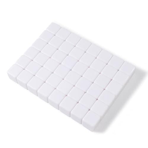 50-Piece 16mm Customizable Blank Board Game Dice w/Storage Bag, White