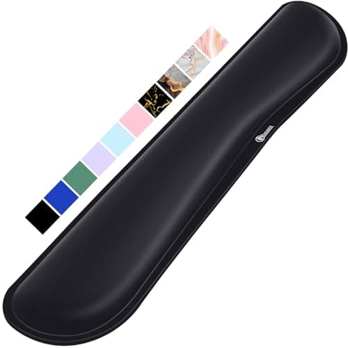 Gimars 63D High-Density Thicken Memory Foam Keyboard Wrist Rest, 44cm Extended Ergonomic Wrist Rest with Anti-Slip Rubber Base for Typing Pain Relief, Office, Gaming, Computer, Laptop, Mac, Black-1