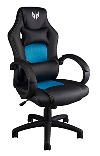 acer Predator Rift Essential Gaming Chair (Armrests, height adjustable, reclining back, lumbar support, 120 kg max capacity, PVC leather, black)