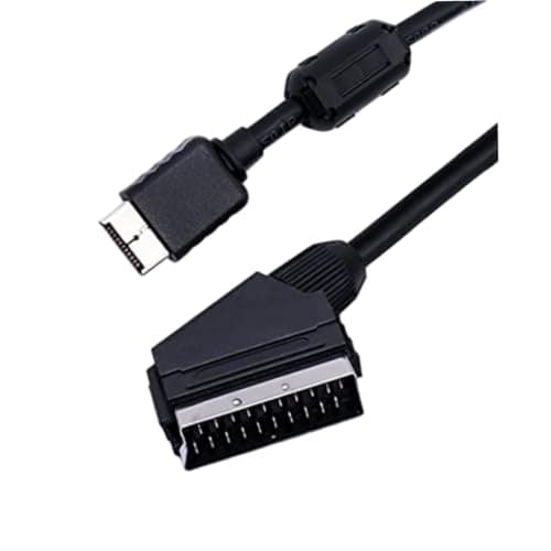 Riouwal Ps1, Scart Cable For Ps1 Ps2 Console, 6ft Rgb Avcable For 1 2 3 To Crt Tv, Retro Gaming Cable