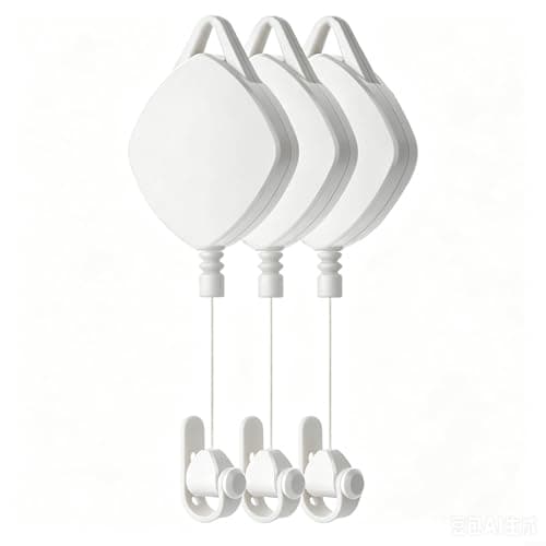 for vr Cable Management System Retractable Ceiling Pulley Silent(White (3 pcs))