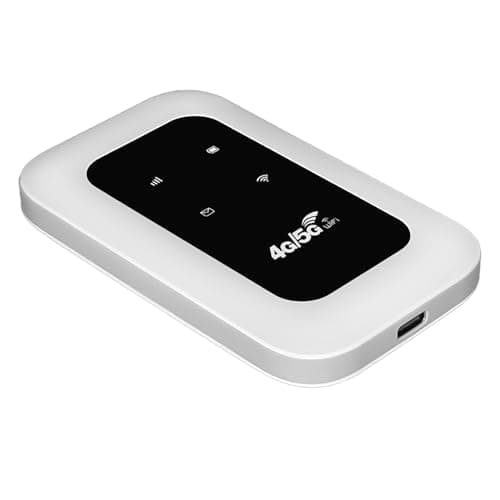 All-Network Portable WiFi, 5G Wi-Fi pocket Router,Power on and Use,High-Speed 5G Connectivity, Dual-Band Wi-Fi, Wireless Seamless Streaming & Gaming,for Travel, Public Computer, Business (White)