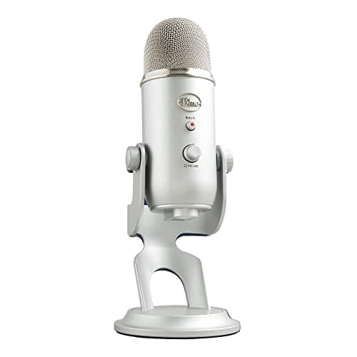 Logitech G Blue Yeti USB Microphone for Recording, Streaming, Gaming | Podcasting on PC and Mac, Condenser Mic for Laptop or Computer with Blue VO!CE Effects, Adjustable Stand - Silver