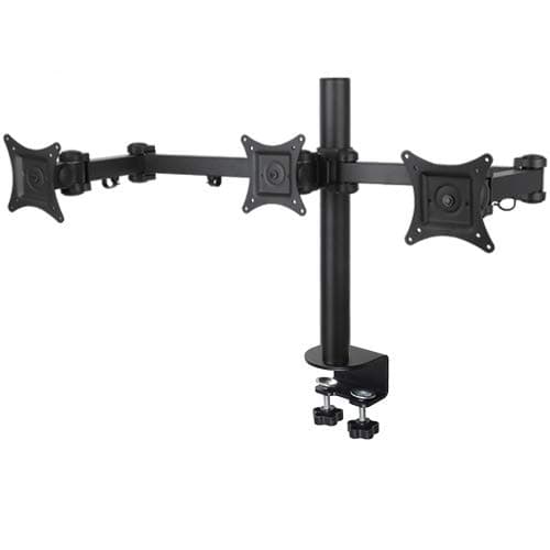 Allcam MDM23T Triple Monitor Arm Stand w/Desk Mount Clamp, Heavy-duty for 15"-24" LCD up to 10Kg