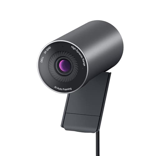Dell 2K QHD Webcam WB5023, Sony Sensor, Noise Reduction Mic | f2.0 Aperture, 65°/78° Field of View, Autofocus, AI Auto Framing, 3D & 2D Video Noise Reduction, USB‑A, Teams Certified