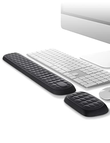 MEATANTY Memory Foam Wrist Rest Set for Keyboard and Mouse, Black