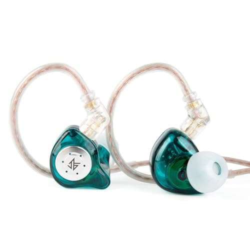 Yinyoo KZ EDX PRO Wired Earphones,1DD IEMs 10mm Dynamic Driver in-Ear Headphones Gaming Earbuds HIFI Sound IEM with Detachable Cable (Cyan,No Mic)