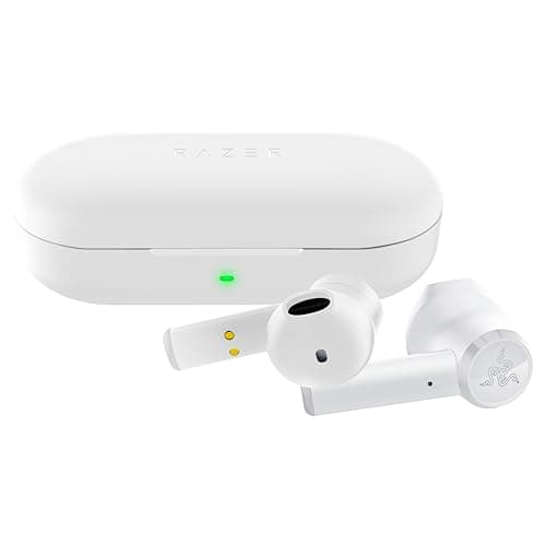 Razer Hammerhead True Wireless - Wireless Earbuds (In-Ear Earphones, Ultra-Low Latency, Water-Repellent, 13 mm Driver, Touch Support, Bluetooth 5.0, Voice Control, Charging Case) Mercury White : Razer