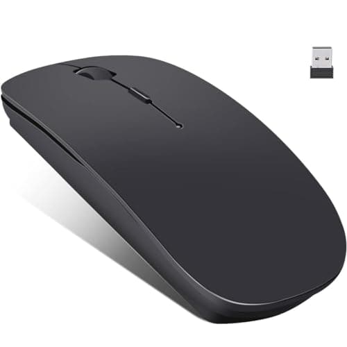 Wireless Mouse, Ultra Slim Mini 2.4 GHz Cordless Mice, gaming mouse, Bluetooth Mouse with USB Receiver, Mice Optical Scroll, Mouse for laptop with Adjustable 1600 DPI 3 for PC, Computer. (Black)