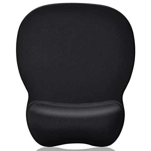 KTRIO Mouse Mat Wrist Support Gel Mouse Pad with Wrist Support, Black | Ergonomic Mousepad Gel Mouse Mat for Computer Laptop, Pain Relief Mouse Wrist Rest Support Pad with Non-Slip PU Base