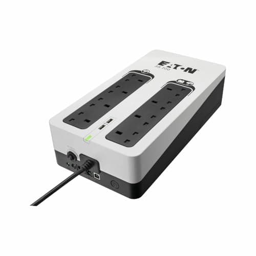 Eaton 3S Gen2 UPS – 3S700B, 700 VA / 420 W, 8× BS outlets (4 battery + surge, 4 surge only), 2× USB‑A charging ports, USB HID, reliable design, black (B0B3RSK9BD)