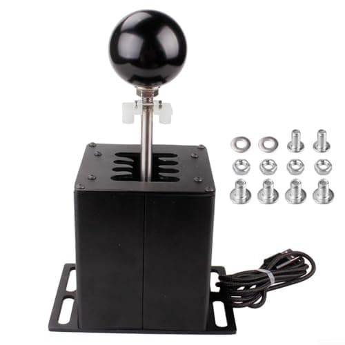PC USB H Gear Shifter for G29/G27/G25 and for Thrustmaster T300 T500 Racing Games 7+R 8-Gear Sim Racing Controller with Aluminum Alloy Shift Knob(7 speed+R-HB039)