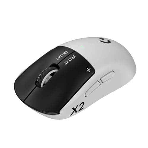 Logitech G PRO X2 SUPERSTRIKE Lightspeed Wireless Gaming Mouse, Fast Performance, Ultra Lightweight (61 g), Customizable Click Haptics, USB-C, for PC/Mac/Laptop - White