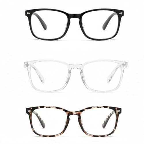 AYZDJ 3PCS Blue Light Glasses for Women Men, Anti Glare Computer Eyewear