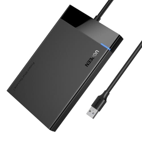 UGREEN 2.5 Inch Hard Drive Enclosure, HDD/SSD Caddy, USB 3.0, SATA 5Gbps