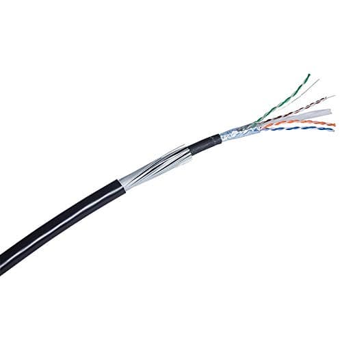 10m - 100m Cat6 Black Steel Wire Armoured Lzsh SWA IP CCTV Ethernet Cable 100% Copper