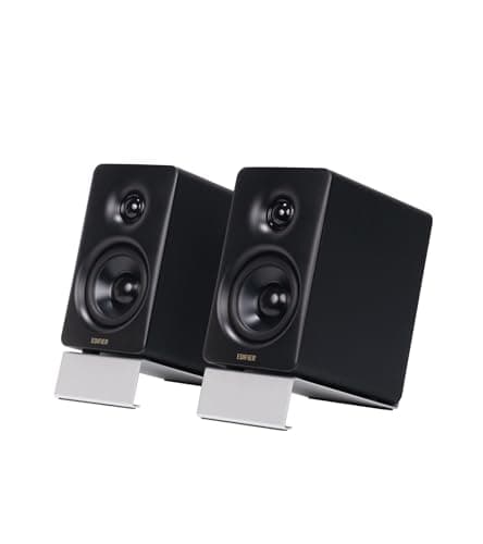 Edifier M60 Compact Desktop Speakers 2.0: Bluetooth 5.3, 66W RMS, Hi-Res Wireless Audio, LDAC, 3” Mid Bass & 1” Tweeter, USB-C/AUX Inputs, Multimedia Speaker with Stands for PC Gaming & Music – Black