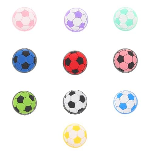 iplusmile 10pcs Joystick Thumb Grips Soccer Design Non-slip Analog Stick Caps Comfortable Replacement Key Covers for Game Console Controller with Variety