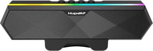 Hupoaf Computer Speakers, Small PC Speaker for Desktop, RGB LED Lights