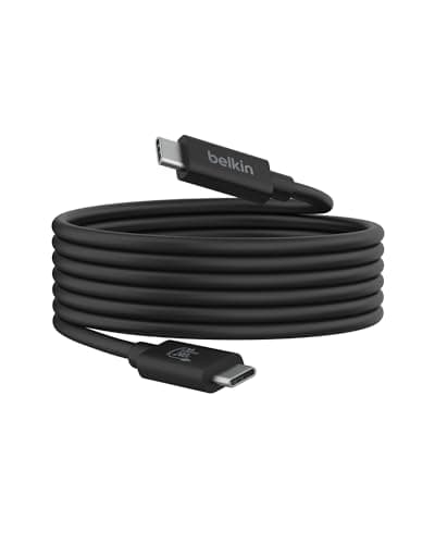 Belkin Connect USB4 Cable (6.6ft), USB-C to USB-C w/ 240W Power Delivery + 20Gbps - USB4 Compliant, Compatible with MacBook, Windows, Chromebook & More