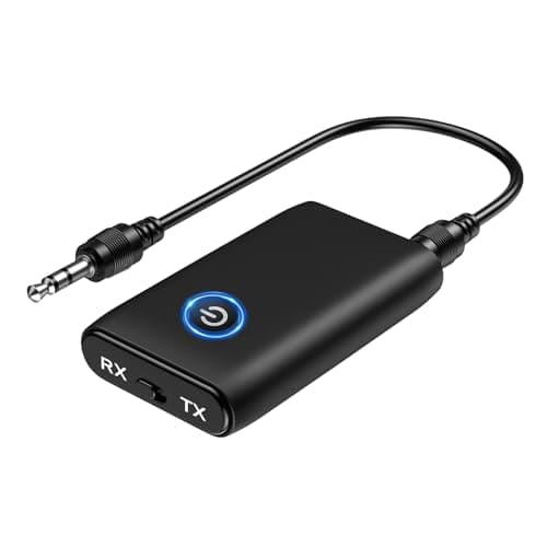 ORIA Bluetooth 5.3 Transmitter Receiver, Bluetooth Audio Adapter 3.5mm Jack for TV to Compatible Wireless Headphones, Low Latency, CVC Noise Reduction for PC, Speakers, Home Stereo