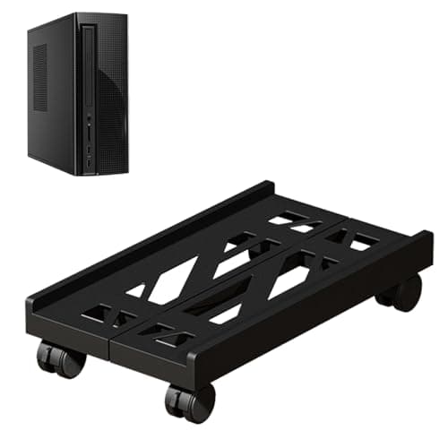 Eidoct Adjustable Under Desk Computer Tower Holder Mobile Pc Stand with 4 Wheels Fits Most PC (Multi-hole)