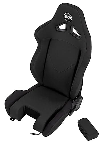 OpenWheeler Racing and Flight Sim Seat, Simulator Cockpit. Sliding Rails Included. Black on Black. Breathable Fabric