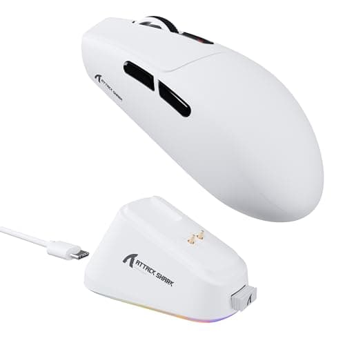 ATTACK SHARK G3PRO Gaming Mouse with Magnetic Charging Dock, PixArt PAW3311 Gaming Sensor, BT/2.4G Wireless/Wired Gaming Mouse, 25000 DPI, Gamer Mice for Win11/Xbox/PS/Mac (White)
