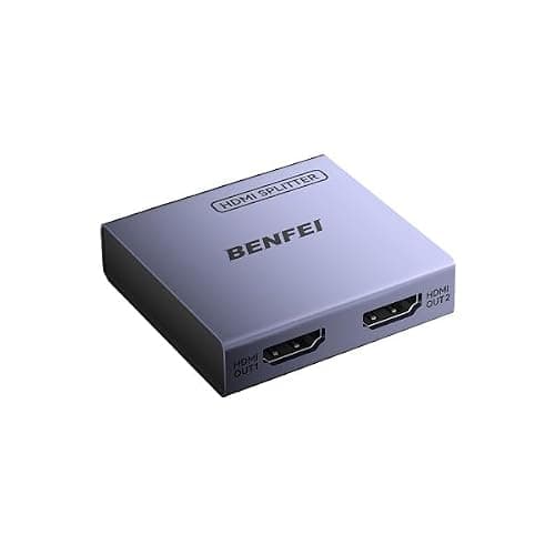 BENFEI HDMI Splitter 1 in 2 Out 4K@60Hz, 1x2 HDMI 2.0 Splitter with HDR, HDCP 2.2, 18Gbps, EDID Management [USB-C Powered, Aluminum Case], Mirror Only for PS5 Xbox Fire Stick
