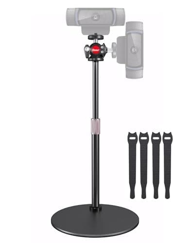Etour Webcam Desk Mount Stand with 360° Ballhead, Heavy Base Height Adjustable Compatible with Logitech Webcam C920 C922 Brio 4K, and Other Webcam with 1/4" Thread for Live Streaming/Video Calling